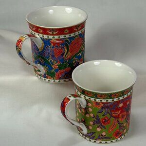 pair of EasyLife Art around the world colorful coffee mugs